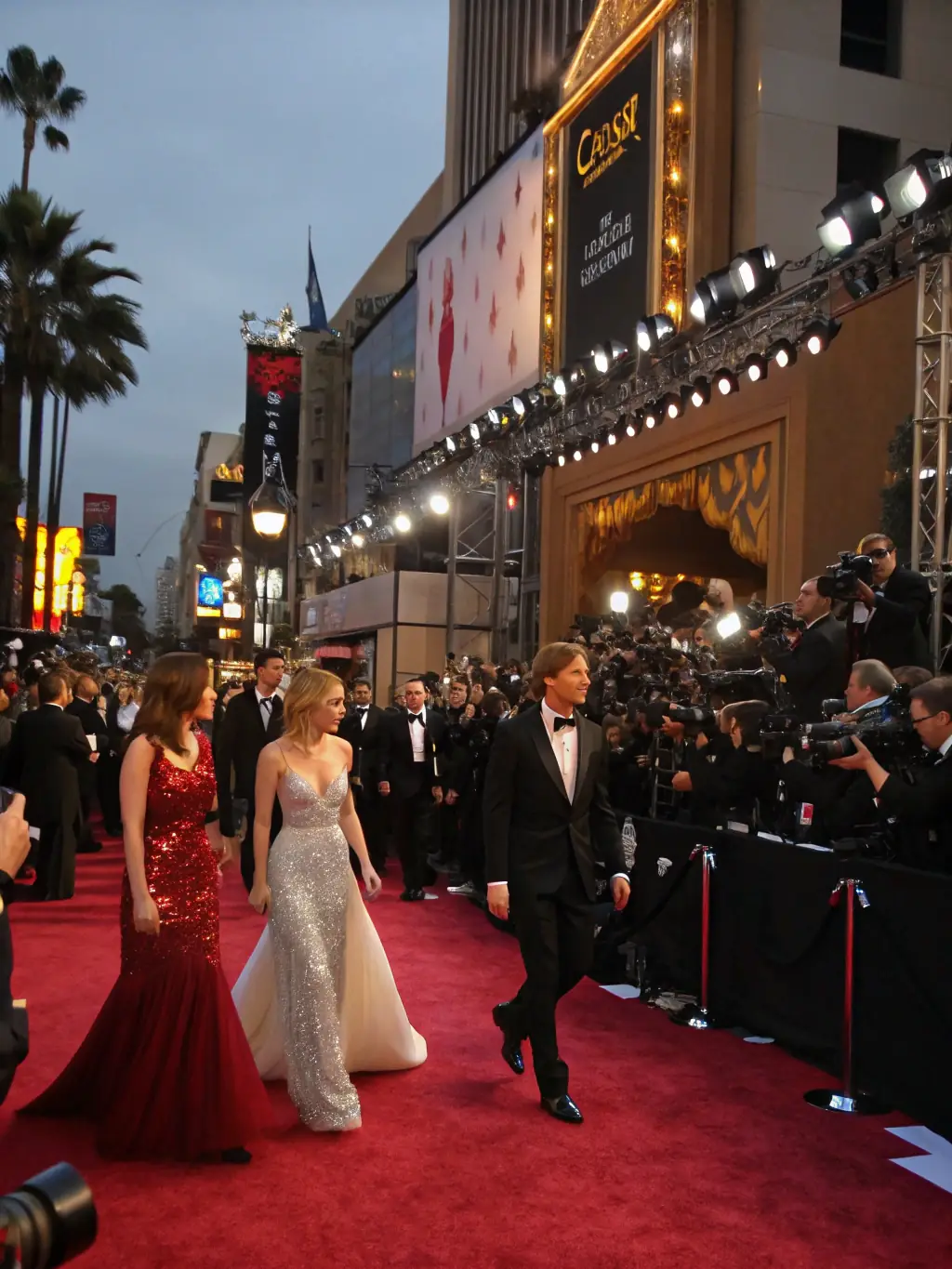 A vibrant photo of a red carpet event, showcasing celebrities arriving and posing for photographers, symbolizing celebrity events coverage for NewsInNetwork.